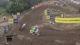 MXGP of Czech Republic Romain Febvre passes Paulin and Desalle [upl. by Aser861]