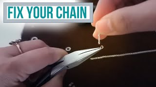 How to FIX a BROKEN CHAIN NECKLACE  DIY Jewellery Repair [upl. by Gove369]