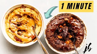 Keto Mug Cakes  Chocolate and Peanut Butter [upl. by Ahtamas467]