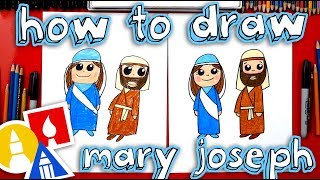 How To Draw Mary And Joseph  Nativity [upl. by Ahseirej911]