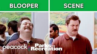 Bloopers Vs Actual Scenes  Parks and Recreation [upl. by Aihsercal]