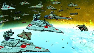 Massive CLONE WARS Space Battles  Star Wars EAW Fall of the Republic Mod 17 [upl. by Juakn154]