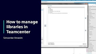 HOW TO Manage Simcenter Amesim libraries in Teamcenter  Tutorial [upl. by Esyle]