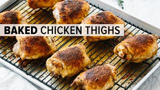 CRISPY BAKED CHICKEN THIGHS  glutenfree paleo keto recipe [upl. by Raphael]