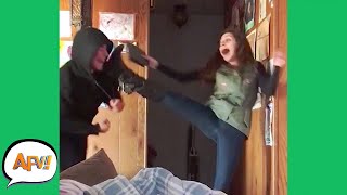 So SCARED She Actually KICKED Him 😂  Funniest Pranks  AFV 2021 [upl. by Yendirb385]