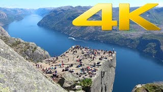 4K  Preikestolen Cliff Pulpit Rock in Norway [upl. by Cost]