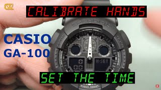 Calibrate the hands and set the time on Casio GA100 GShock [upl. by Elvina]