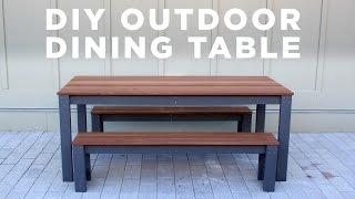 DIY Modern Outdoor Table and Benches [upl. by Boulanger]