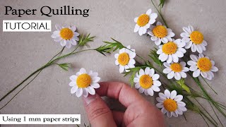 DIY Paper Quilling Chamomile Flowers  Tea Plant  Handmade Mini Daisy  Best Crafts Tutorial [upl. by Cirde]