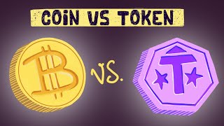 Crypto Coin vs Token Differences  Examples [upl. by Tore]