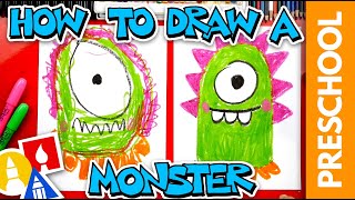 How To Draw A Funny Monster  Preschool [upl. by Basia]