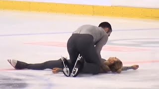 Scary Fall  Please Beware  Ashley CAIN  Timothy LEDUC GOLDEN SPIN ZAGREB PAIRS FS Dec 7 2018 [upl. by Daye]