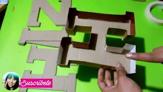 LETRAS EN 3D de CARTON  DIY Facil [upl. by Saunderson]