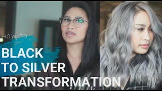 HOW TO FROM BLACK TO SILVER HAIR [upl. by Drallim103]