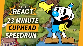 Cuphead Developers React to 23 Minute Speedrun [upl. by Eidnalem]