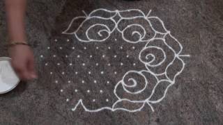 Simple Rangoli Design Chukki Rangoli with 13 dots [upl. by Damales]