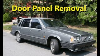 Door panel removal and window regulator replacement Volvo 740 760 940 etc  VOTD [upl. by Siraj]