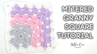 HOW TO CROCHET A MITERED GRANNY SQUARE  Bella Coco Crochet [upl. by Deehan303]