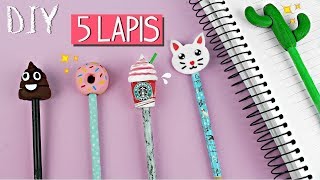 DIY LÁPIS CUSTOMIZADOS  5 IDEIAS INCRÍVEIS [upl. by Eelatan]