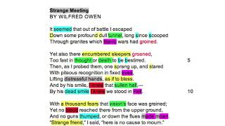 Brief Analysis  Strange Meeting by Wilfred Owen [upl. by Yttocs]