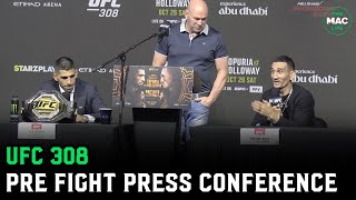 UFC 308 Press Conference Max Holloway vs Ilia Topuria Full [upl. by Enaled]