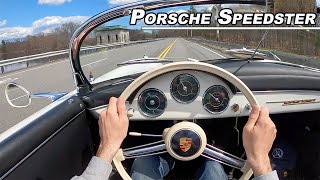 1956 Porsche 356A Speedster Drive  Raw Air Cooled Excitement POV Binaural Audio [upl. by Iinde]