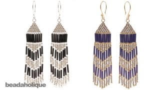 How to Make Brick Stitch and Fringe Beaded Earrings [upl. by Tandy412]