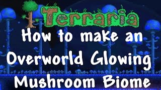 How to make an Overworld Glowing Mushroom Biome  Terraria 13 [upl. by Etnaid]