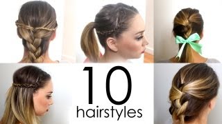 10 Quick amp Easy Everyday Hairstyles in 5 minutes [upl. by Alejandrina151]