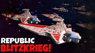 Insane Republic Fleet BLITZKRIEG Assault  Star Wars EAW Fall of the Republic Mod 21 [upl. by Aubert445]