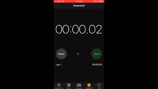 Stopwatch 2 milliseconds start and stop iPhone 6 Plus [upl. by Ahsemit396]