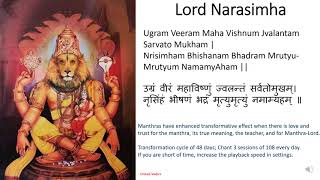 Ugram Veeram MahaVishnum Lord Narasimha Mantra [upl. by Okubo645]