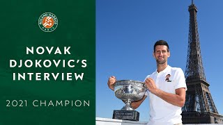 Novak Djokovics interview  RolandGarros 2021 [upl. by Aimar]