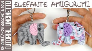 Tutorial Elefante Indiano Amigurumi Portachiavi sub English y Español [upl. by Nuahs]