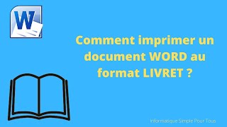 Comment imprimer un document Word au format livret [upl. by Edylc128]