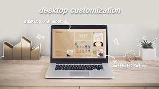 how to make your laptoppc aesthetic 🤎 windows 10 customization [upl. by Varian]