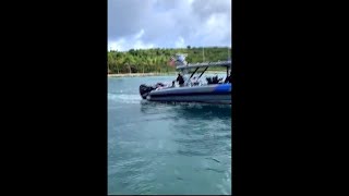 WEB EXTRA FBI Police Arrive at Jeffrey Epsteins StJames Island Home [upl. by Allimrac]