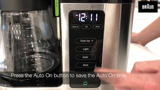 Braun MultiServe Coffee Machine  How To Set the Clock  Program Auto On function [upl. by Eidoj761]