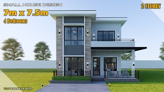 Small House Design  7m x 75m 2 Storey  4 Bedrooms [upl. by Sivolc631]