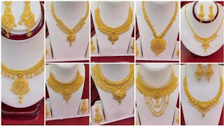 Beautiful Gold Jewellery 50 Designs  Latest Gold Bridal Necklaces Designs [upl. by Emlynn]