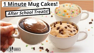 1 Minute Microwave Mug Cake Recipes  3 Back To School Treats [upl. by Kaufmann404]