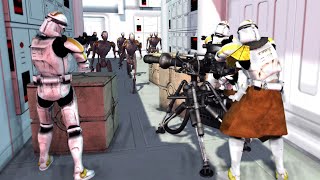 Clone Ship Boarded by Commando Droids  Men of War Star Wars Mod Battle Simulator [upl. by Oigile]