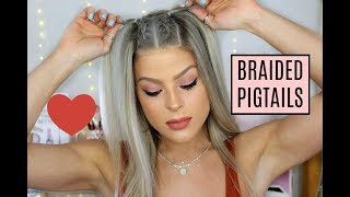 HAIR TUTORIAL  Braided Pigtails  Valerie pac [upl. by Minna585]