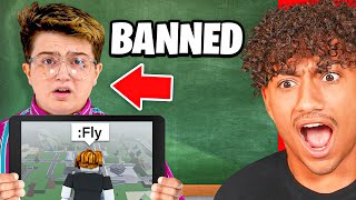 Kid BANNED From School For Roblox TROLLING [upl. by Htrowslle]