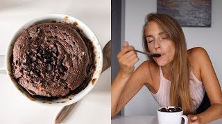 Easy Vegan Mug Cake Chocolate Peanut Butter Recipe [upl. by Ellenaej]