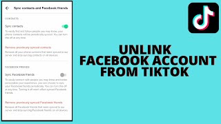 How To Unlink Facebook Account From Tiktok [upl. by Karlik]