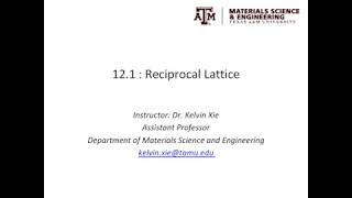 121  Reciprocal lattice [upl. by Baecher]