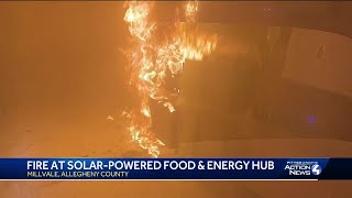 Fire at solarpowered Food amp Energy Hub in Millvale [upl. by Ahsinac966]