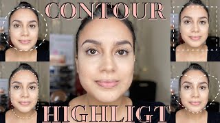 HOW TO CONTOUR AND HIGHLIGHT DIFFERENT FACE SHAPES [upl. by Mima]