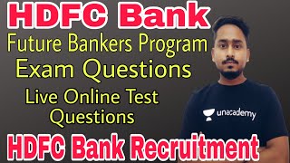 HDFC Future Bankers Exam QuestionsHDFC Future Bankers ProgramHDFC Bank RecruitmentBanking Talk [upl. by Ecinreb]